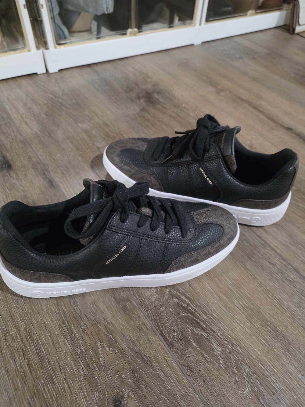Michael Kors Black and Brown Low-Top Sneakers